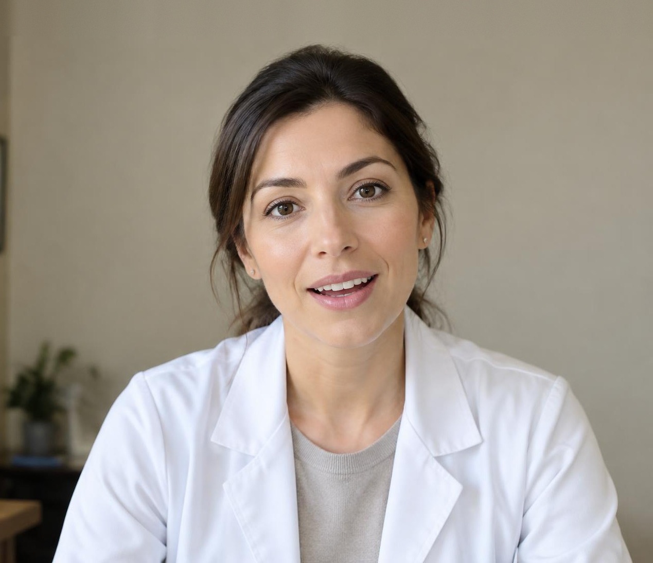 Illustrative clinician speaking to the camera